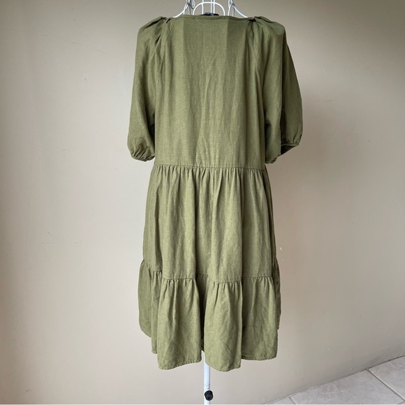 Madewell Olive Green Mini Dress - Picture 9 of 13